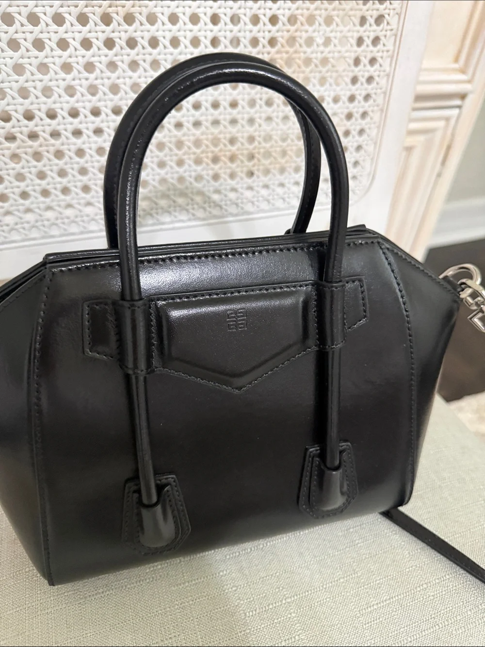 Givenchy Black Leather Padlock purse with Detachable Strap